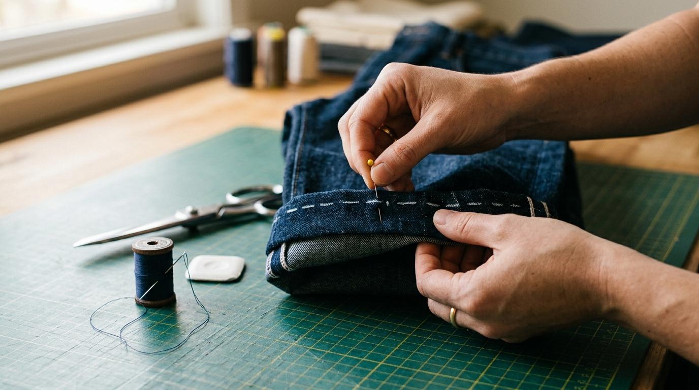 Hem a Pair of Jeans by Hand