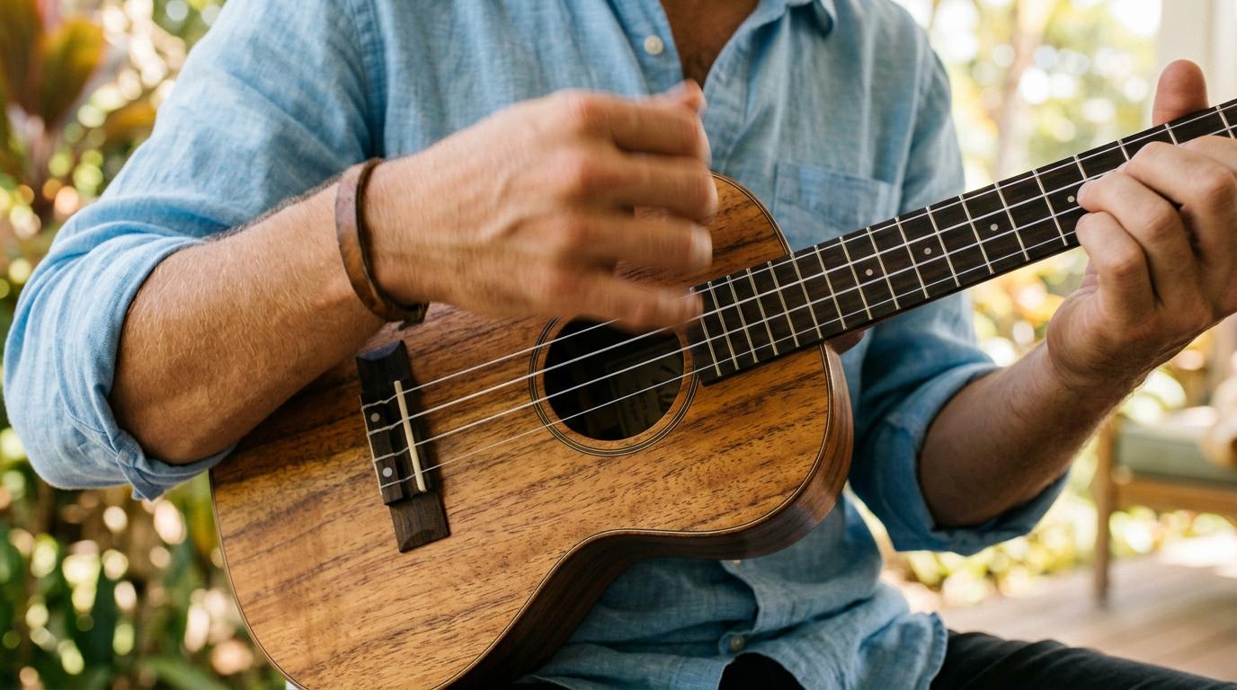 The island strum pattern on ukulele