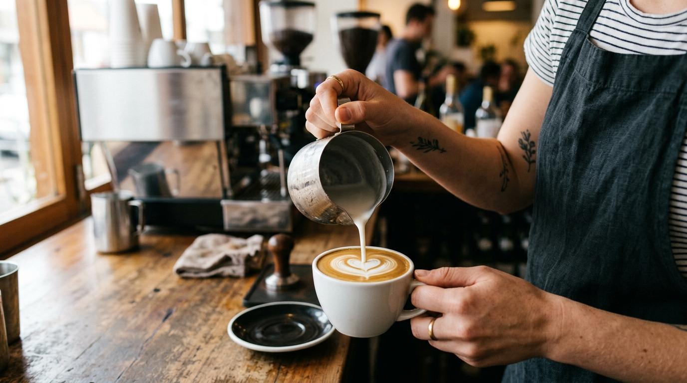 Latte Art Heart Pour