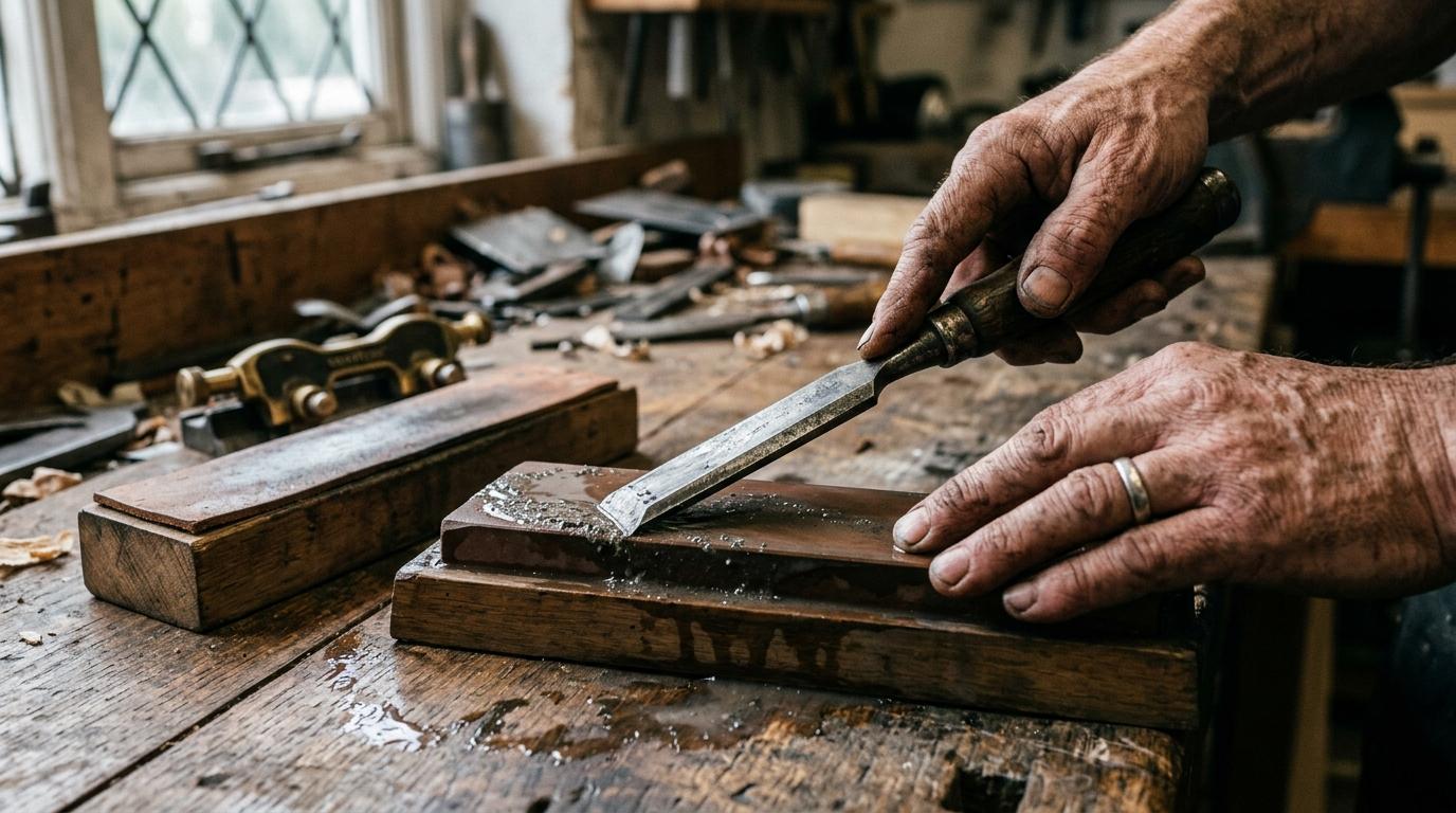 Sharpen a bench chisel