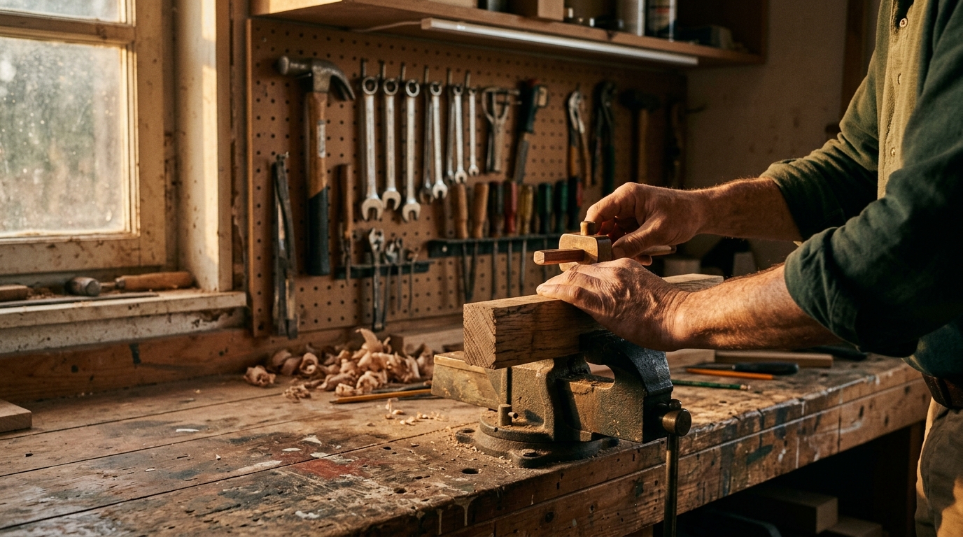 Wall-mounted tool storage and task lighting